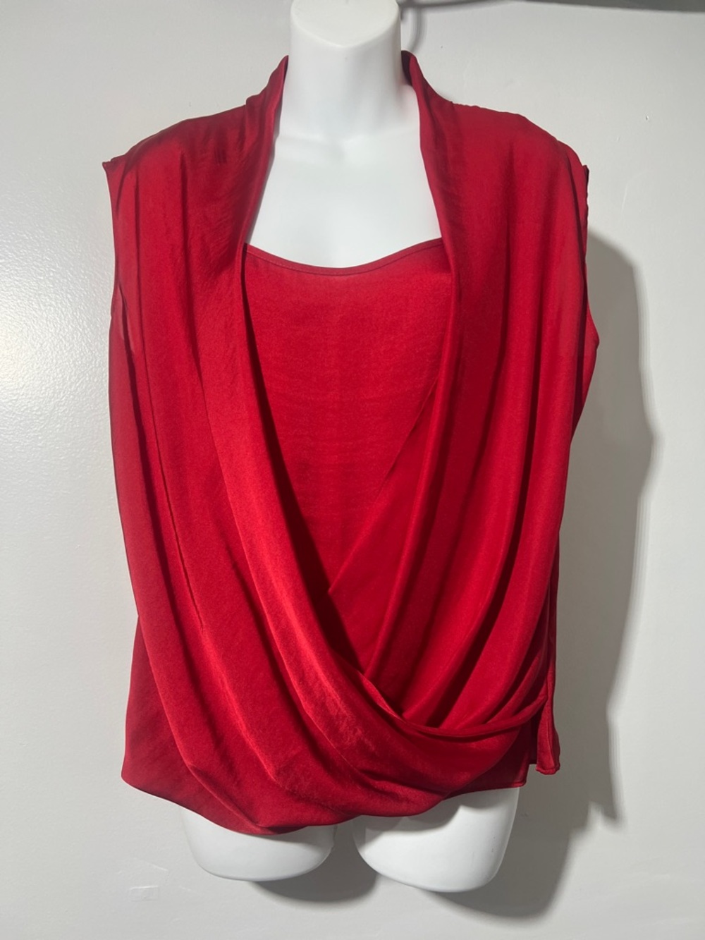 New York & Company Draped Camisole with Cowl Overlay